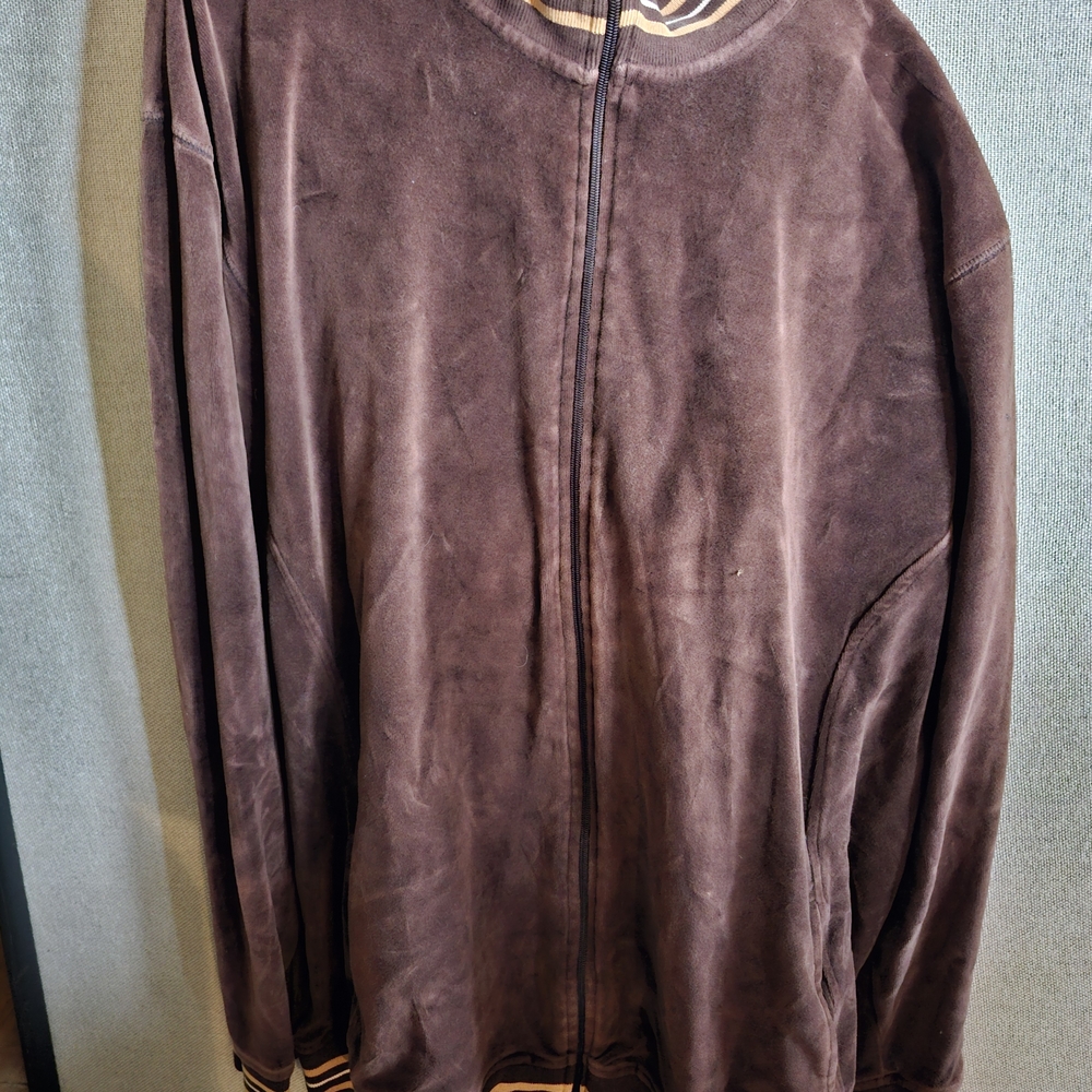 Brown Velour Men's Tracksuit